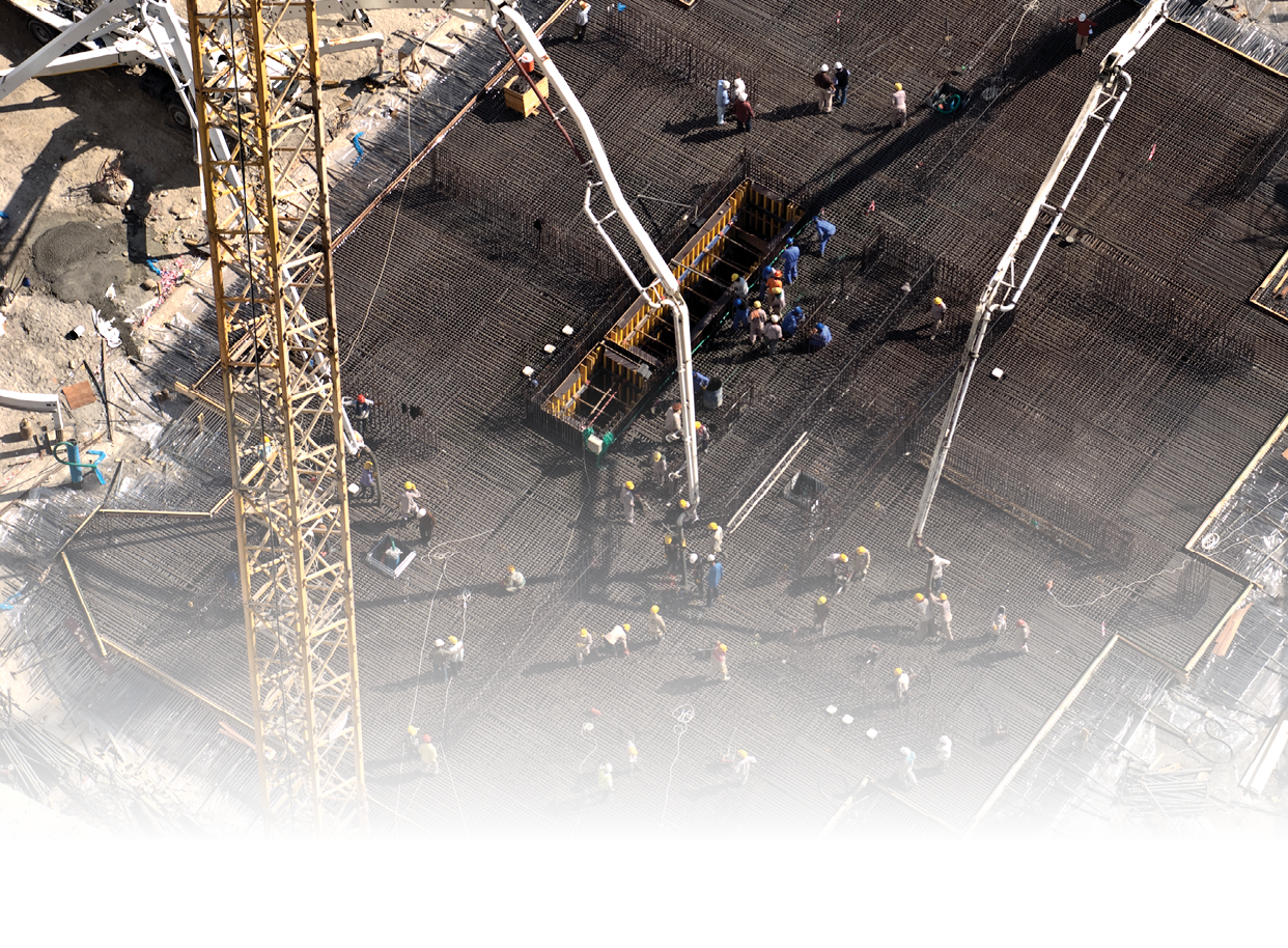 First level of an apartment building under construction, Dubai Marina, United Arab Emirates.
